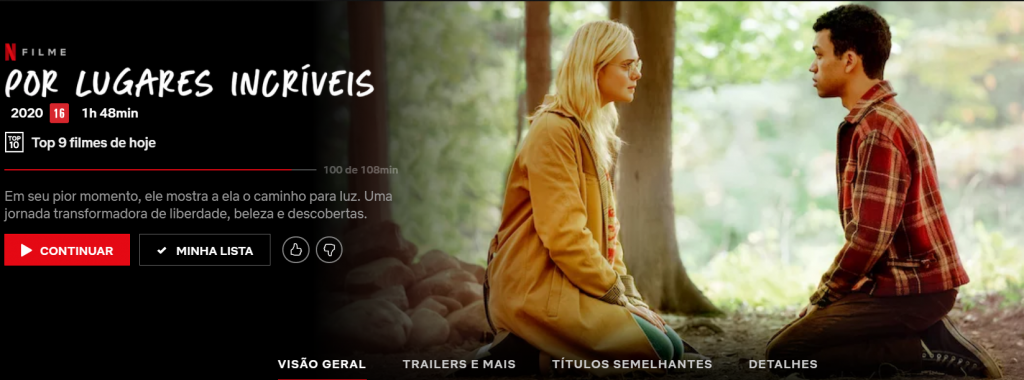 Imagem do filme "Por lugares incríveis" - Netflix